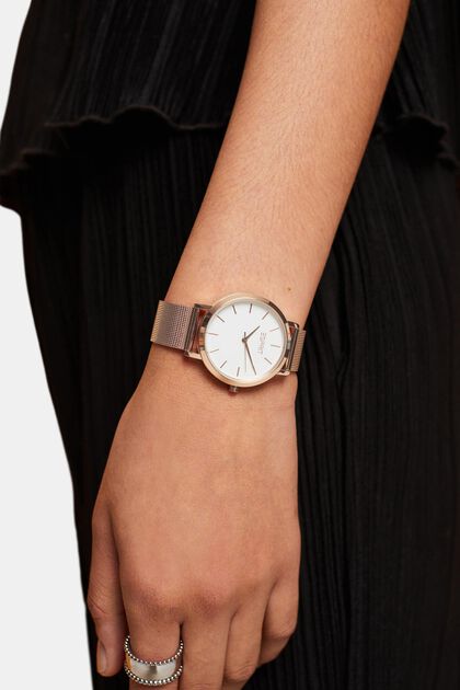 Reloj de acero inoxidable con pulsera milanesa