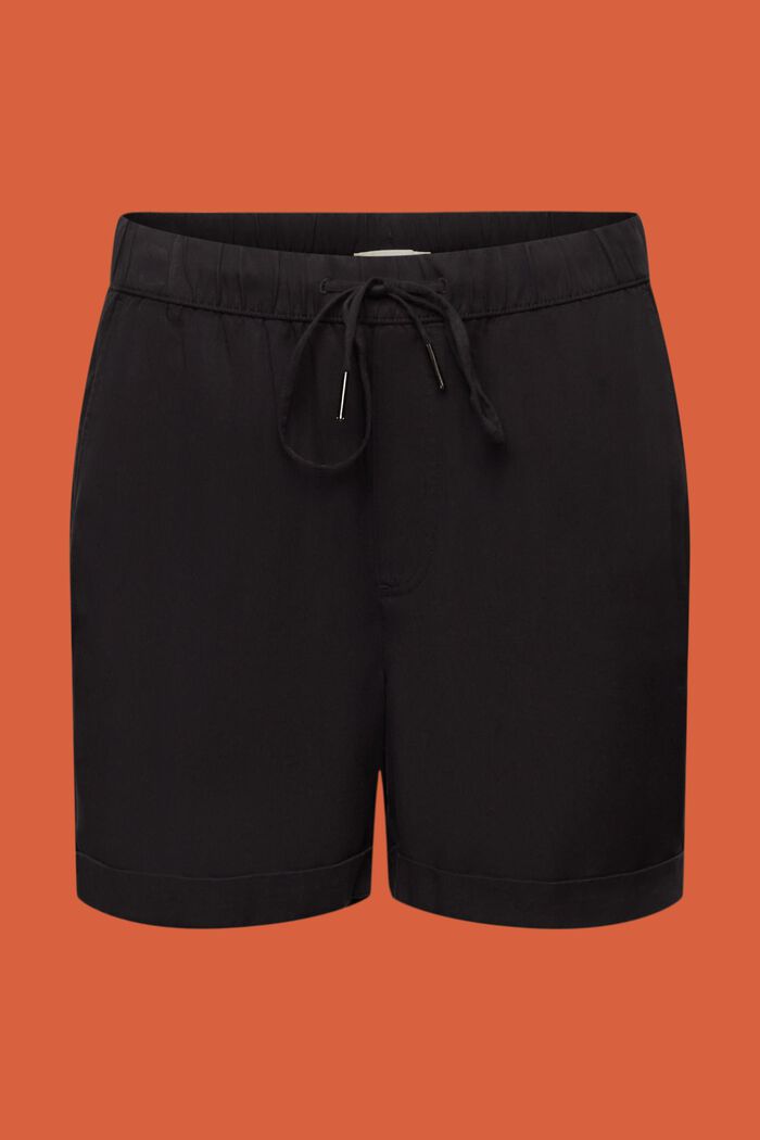 Pantalón corto TENCEL™ con lazada en la cintura, BLACK, detail image number 7