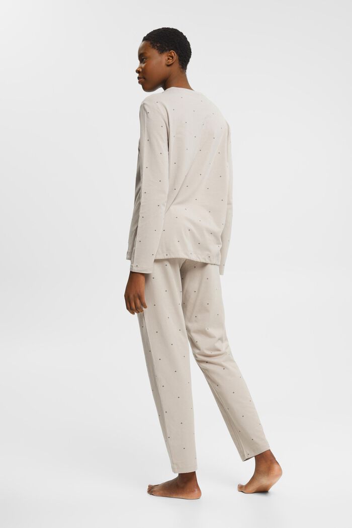 Pijama de algodón con estampado allover, LIGHT TAUPE, detail image number 3