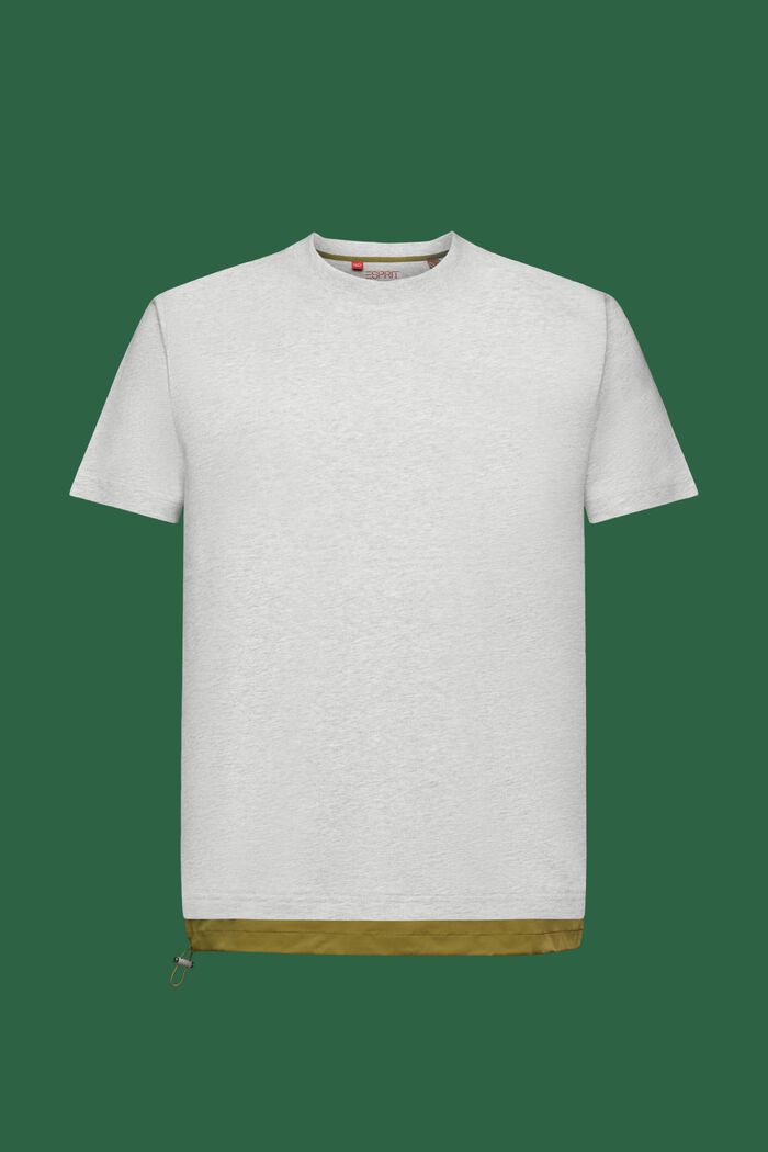 Camiseta en tejido jersey de algodón con cordón, LIGHT GREY, detail image number 6