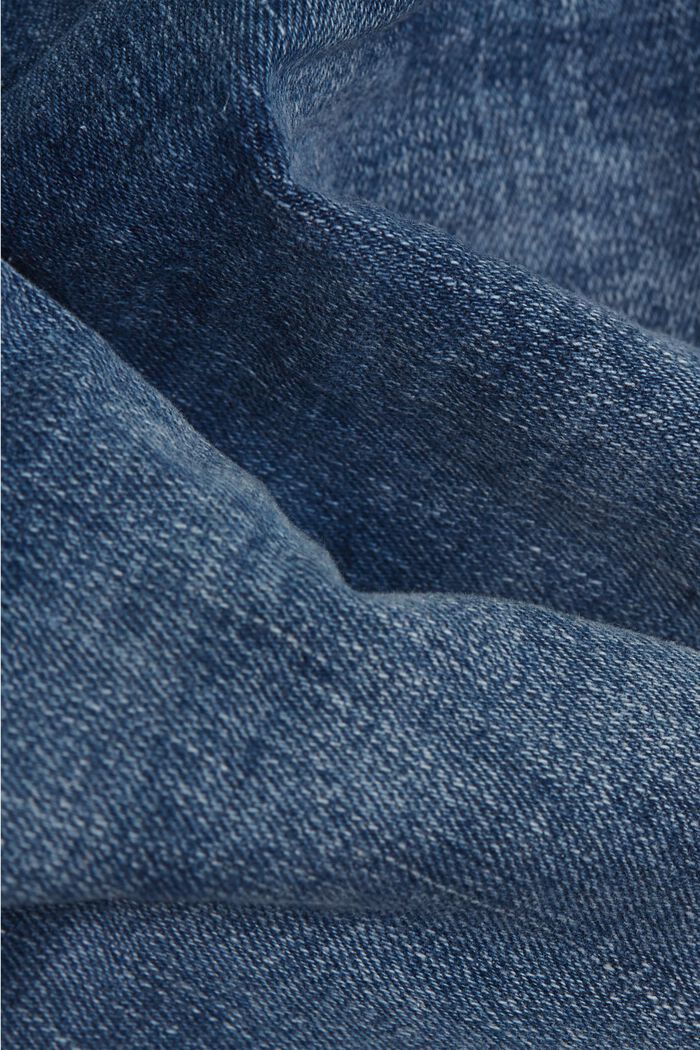 Shorts en tejido vaquero elástico, BLUE MEDIUM WASHED, detail image number 4