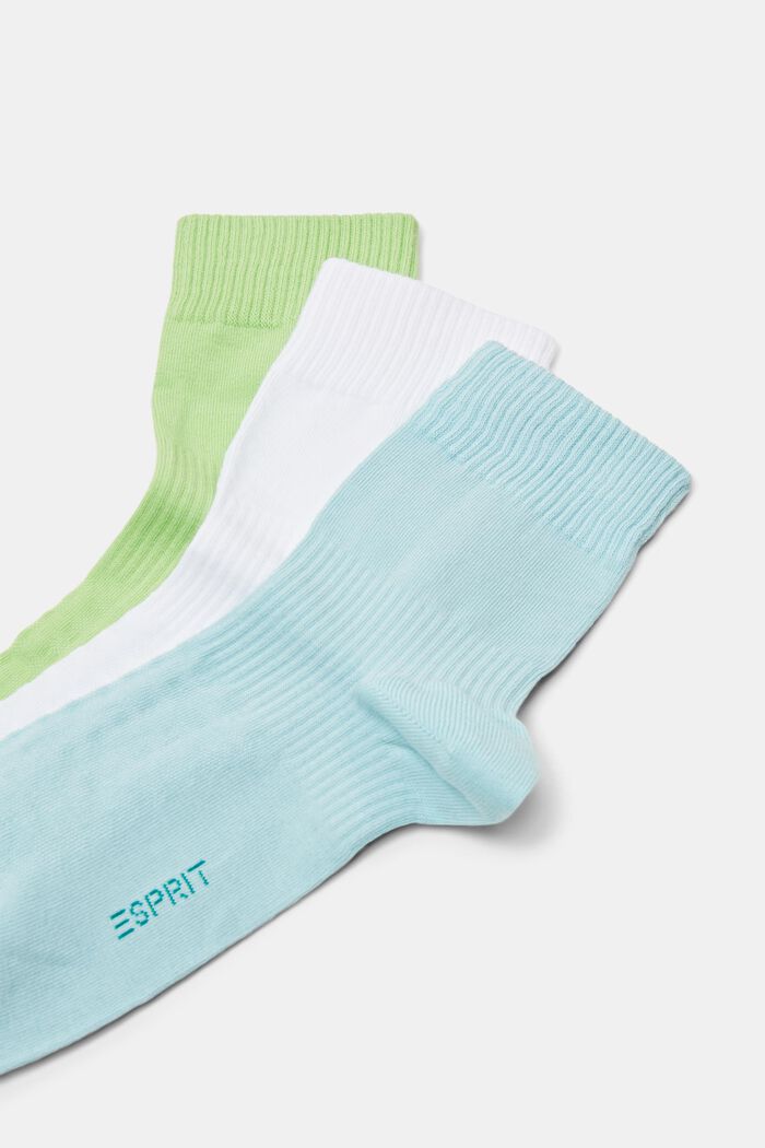 Pack de 3 calcetines de algodón ecológico acanalado, BLUE/GREEN, detail image number 2