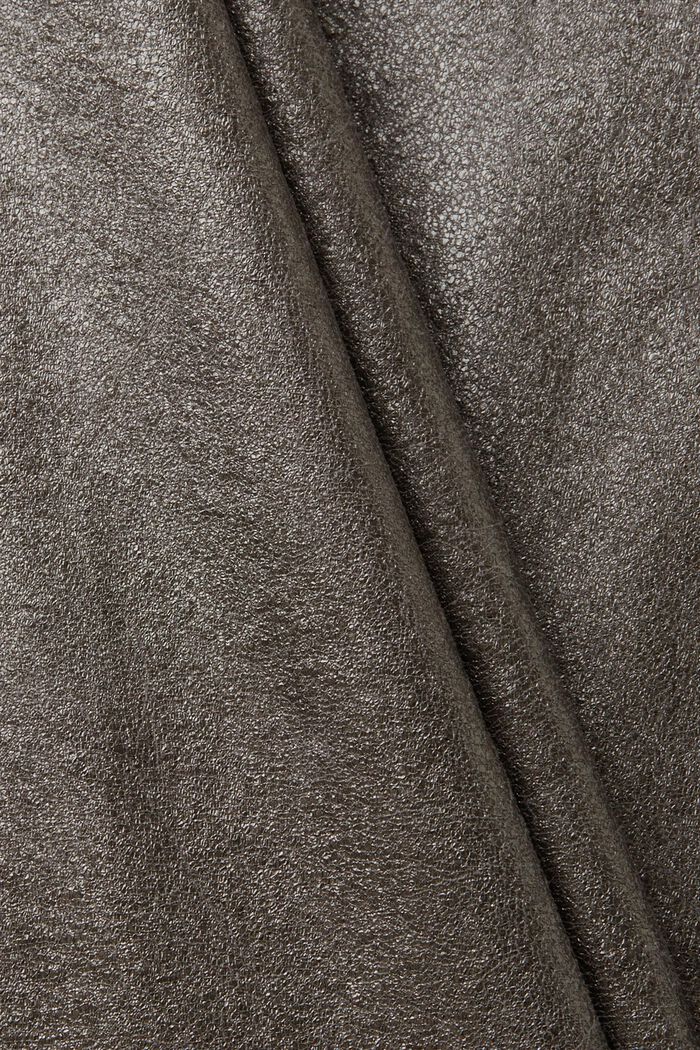 Falda midi de polipiel metalizada, GUNMETAL, detail image number 7
