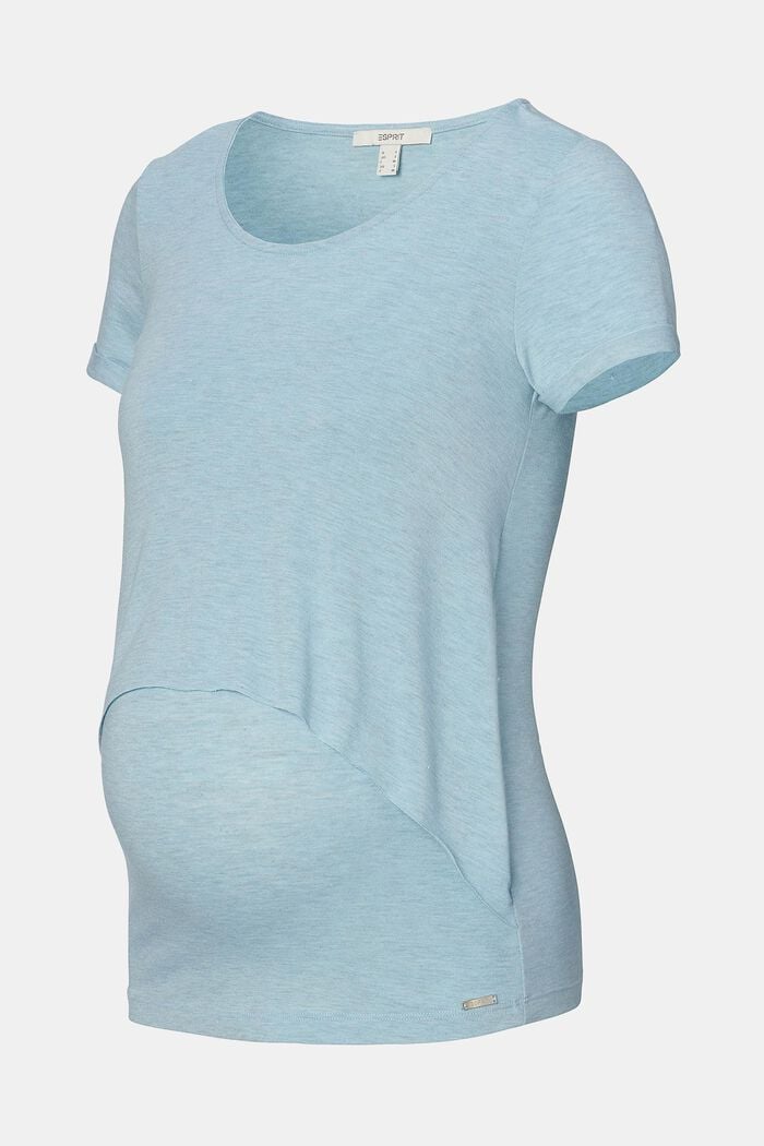 Reciclada: camiseta con diseño de capas, BLUE GREY, overview
