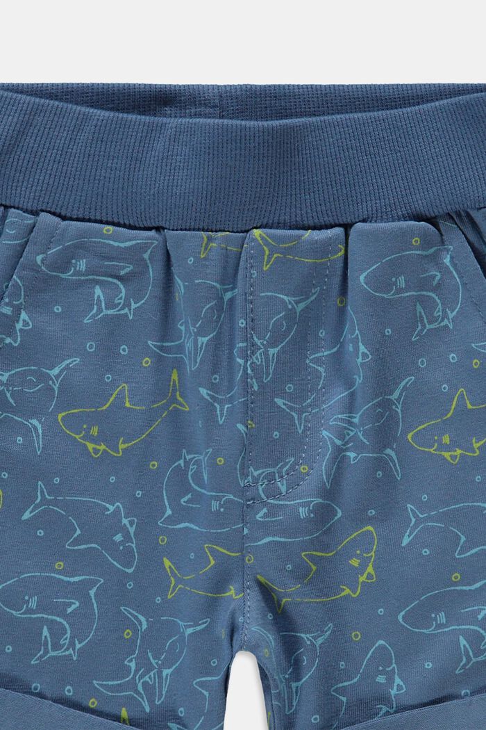 Shorts de jersey en algodón ecológico con estampado, GREY BLUE, detail image number 2