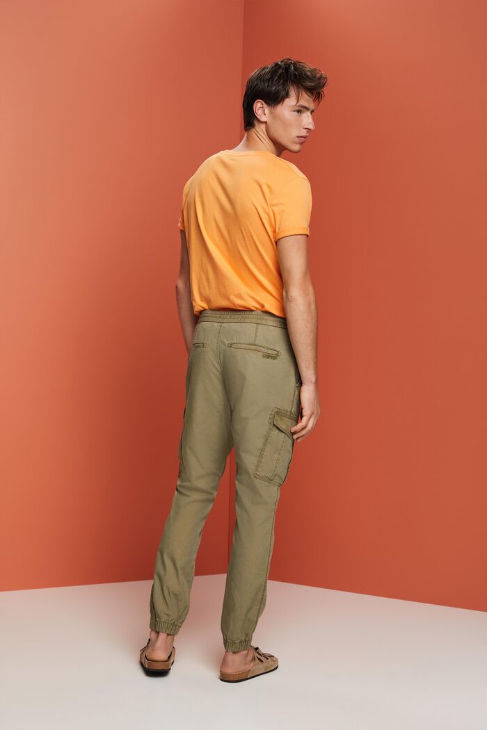 Pantalones estilo cargo, 100 % algodón, OLIVE, detail image number 3