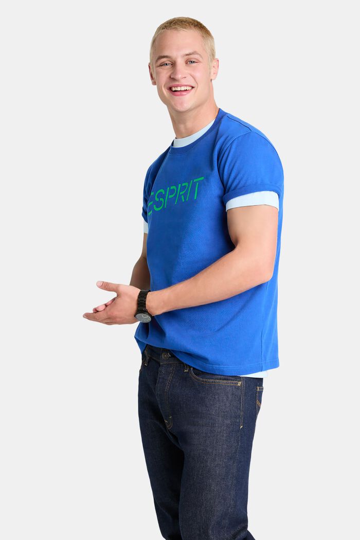 Camiseta unisex en jersey de algodón con logotipo, BRIGHT BLUE, detail image number 1