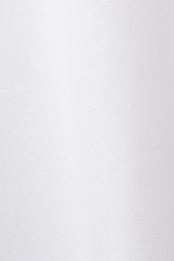 Camiseta de cuello redondo, 100% algodón, WHITE, detail image number 5