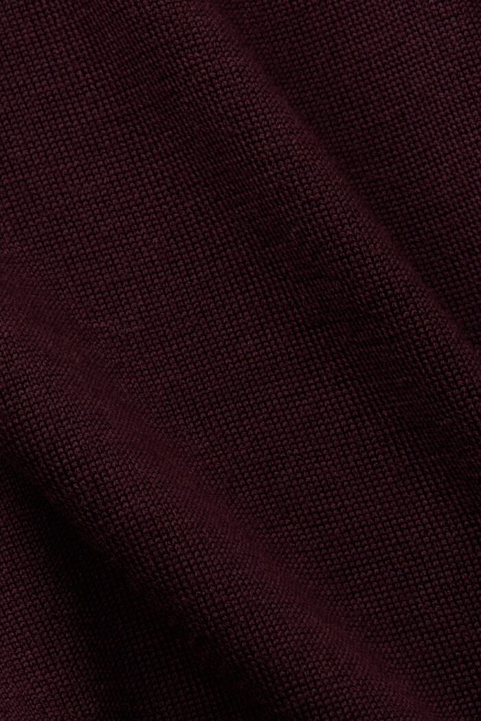 Jersey de lana con cuello de polo, AUBERGINE, detail image number 4