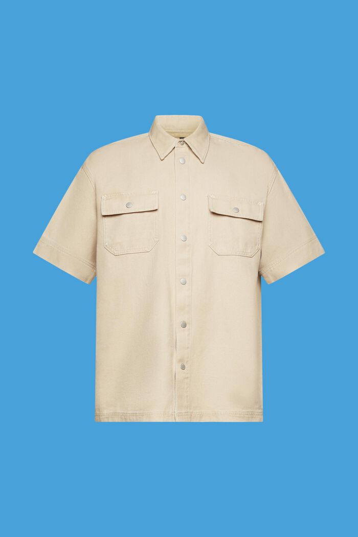 Camisa vaquera de manga corta, SAND, detail image number 6