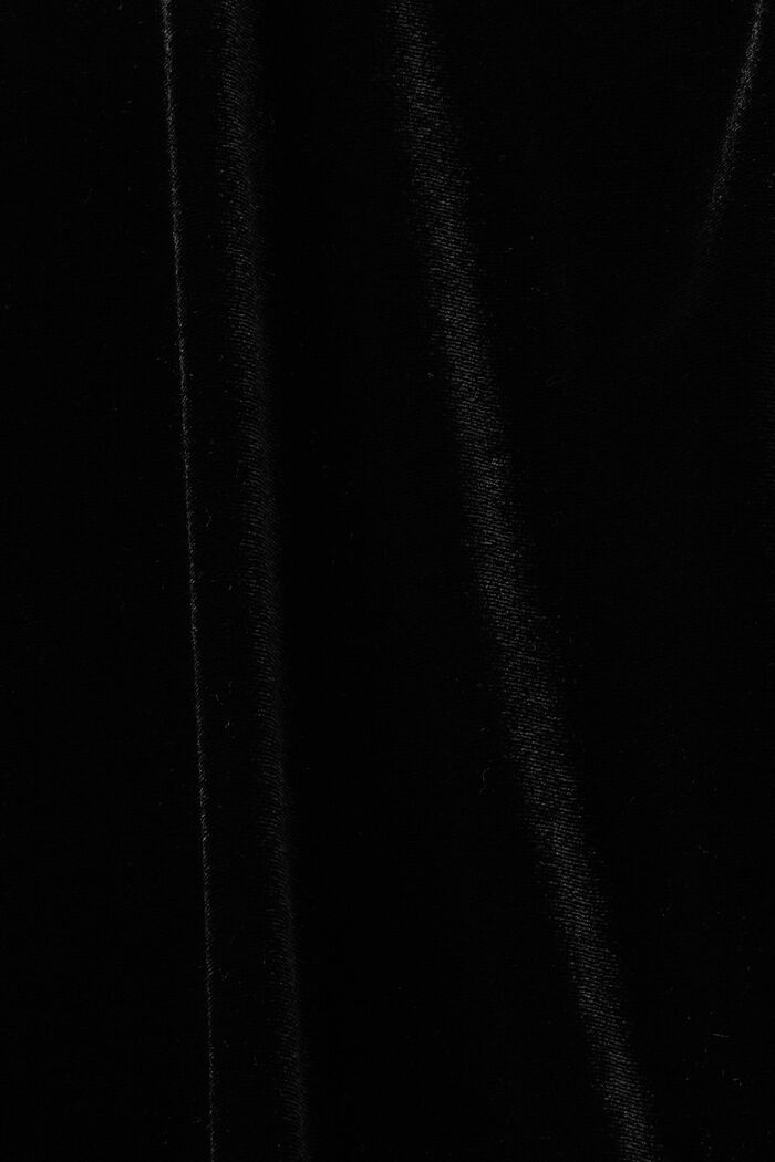 Vestido midi de terciopelo de manga corta, BLACK, detail image number 5