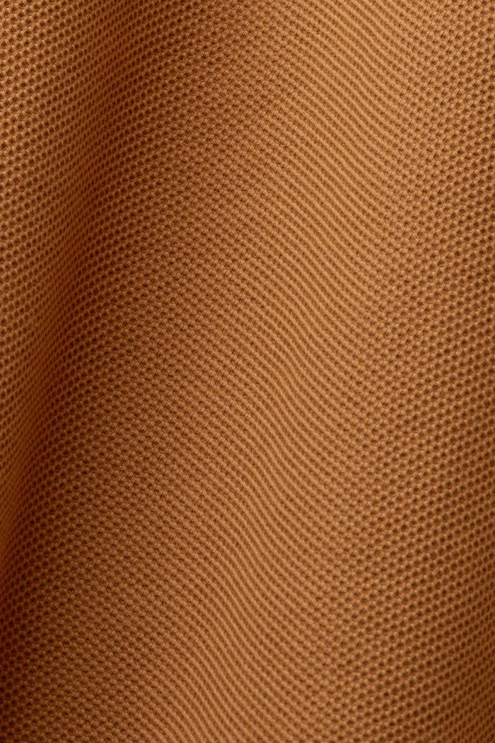 Camisa tipo polo de piqué con efecto brillante, 100% algodón, CAMEL, detail image number 5