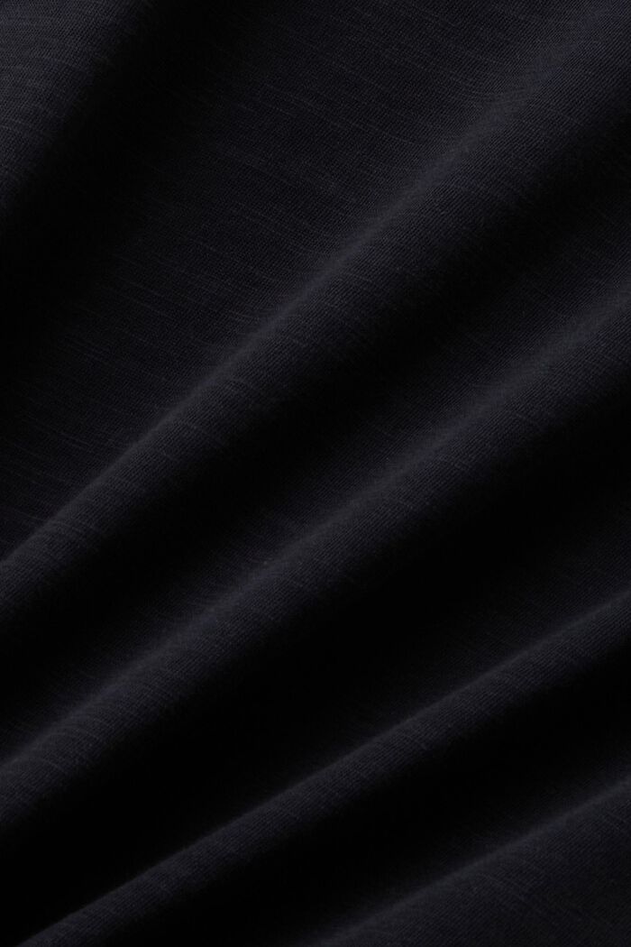 Camiseta de algodón con escote en U, BLACK, detail image number 5
