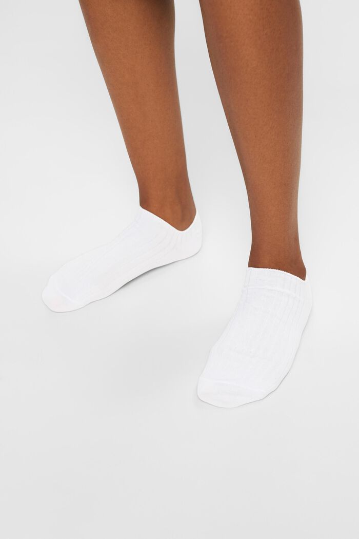 Pack de 2 pares de calcetines tobilleros de canalé, WHITE, detail image number 1