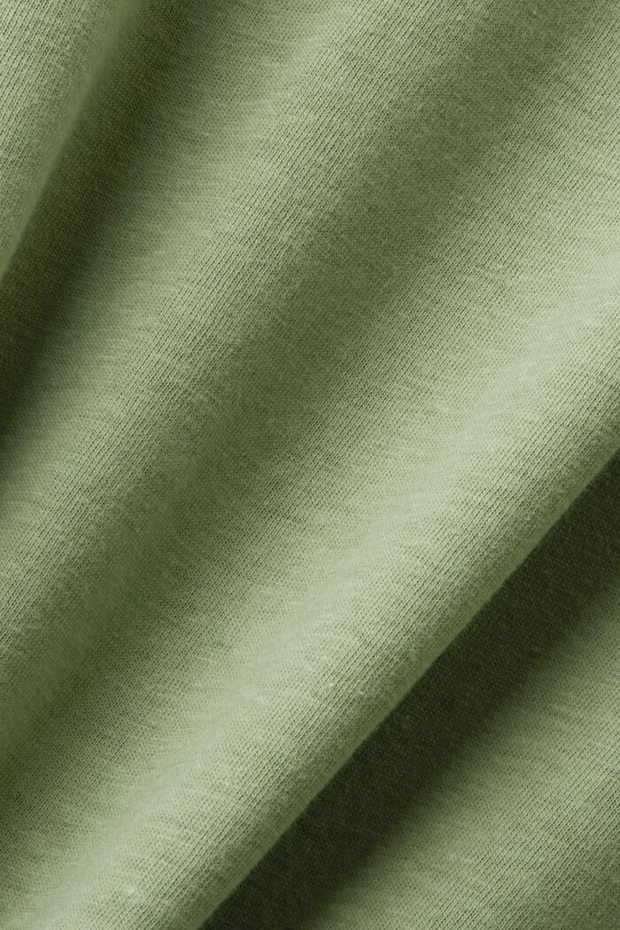 Camiseta de punto, mezcla de algodón y lino, PALE KHAKI, detail image number 5