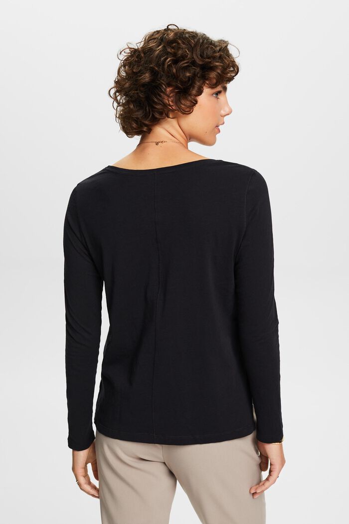 Camiseta de manga larga de jersey, 100% algodón, BLACK, detail image number 3