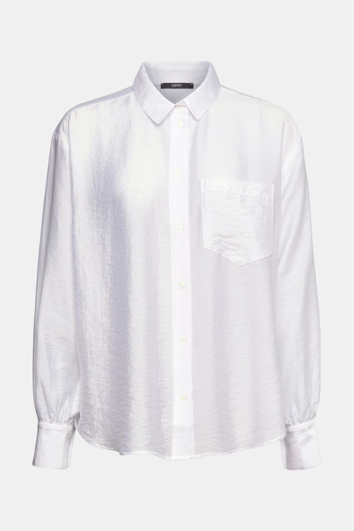 Con TENCEL™: blusa con acabado satinado, WHITE, detail image number 2