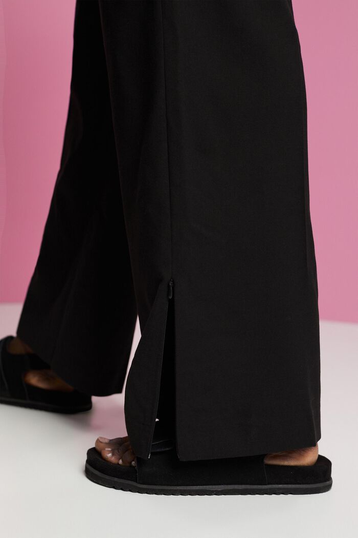 Pantalón con abertura y cremallera en los bajos, BLACK, detail image number 4