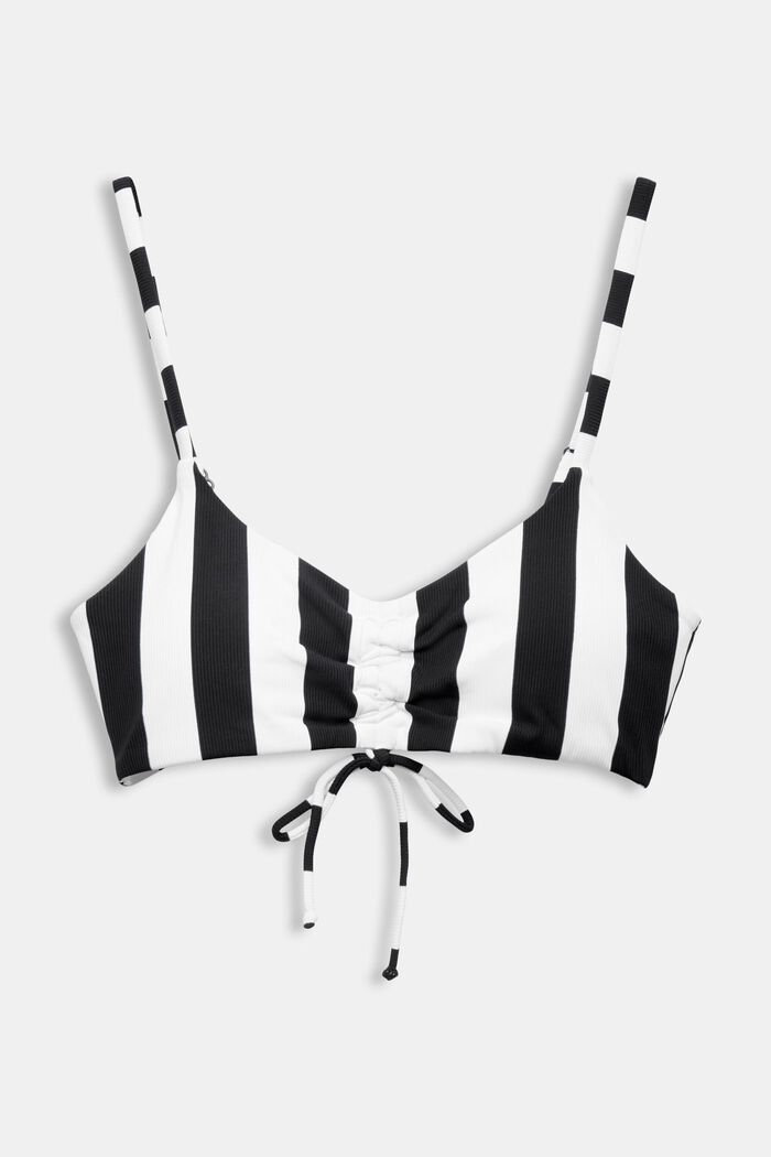 Top de bikini con relleno y diseño de rayas, NEW BLACK, detail image number 4