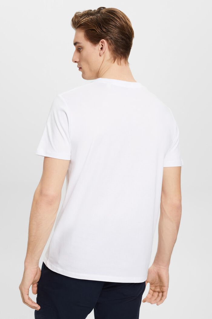 Camiseta de jersey con cuello redondo, WHITE, detail image number 3