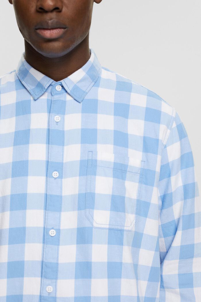 Camisa de franela en algodón sostenible con cuadros vichy, BRIGHT BLUE, detail image number 2