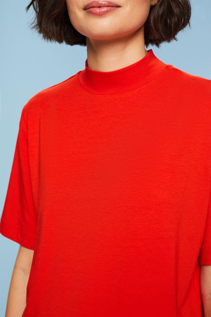 Camiseta de jersey con cuello redondo, RED, detail image number 2