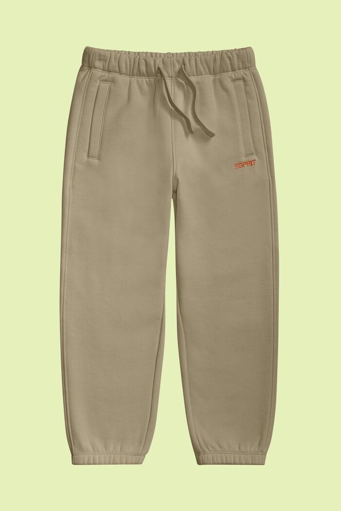Pantalones deportivos en mezcla de algodón con logotipo, BEIGE, detail image number 0