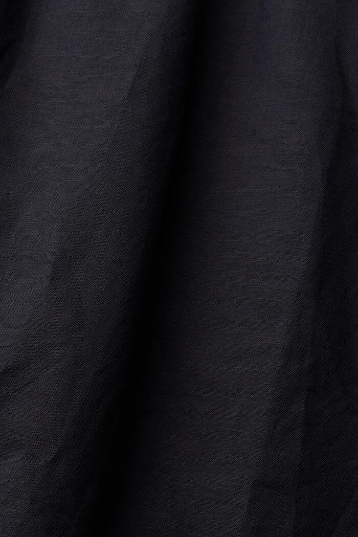 Vestido confeccionado en una mezcla de lino con escote en la espalda, BLACK, detail image number 4