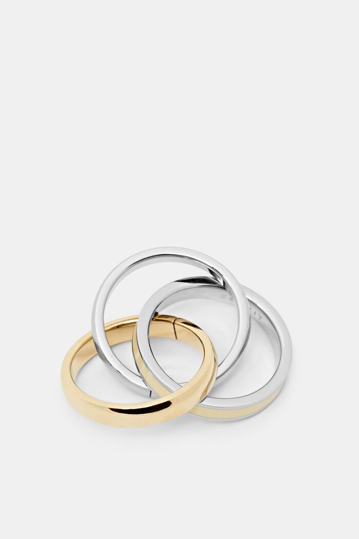 Trío de anillos en acero inoxidable, GOLD, detail image number 1