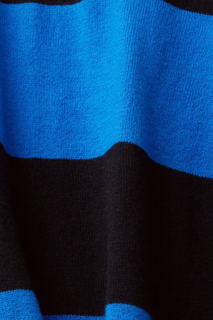 Jersey de punto a rayas con cachemir, NAVY, detail image number 5