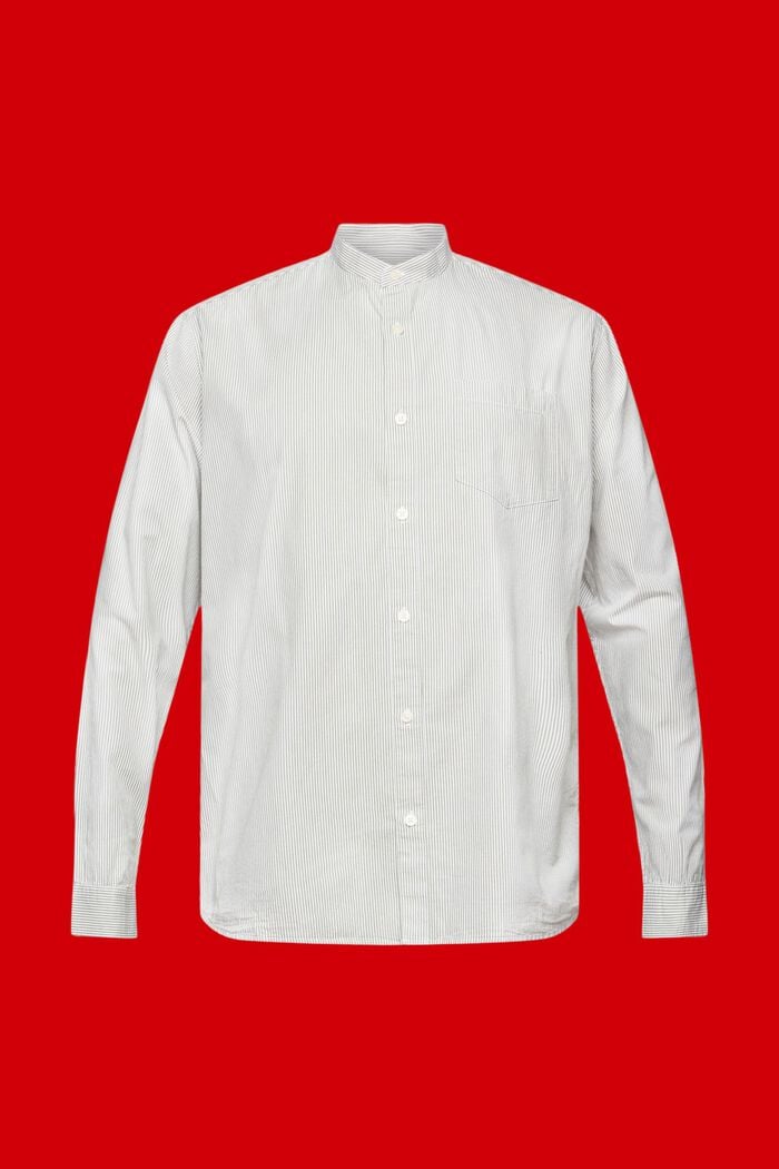 Camiseta de algodón a rayas con cuello mao, LIGHT KHAKI, detail image number 5