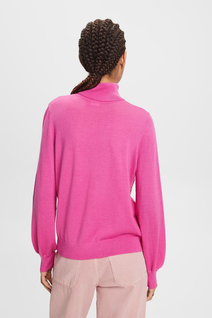 Jersey de lana con cuello alto, PINK FUCHSIA, detail image number 4