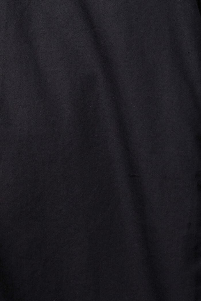Camisa de algodón sostenible con corte ceñido, BLACK, detail image number 4