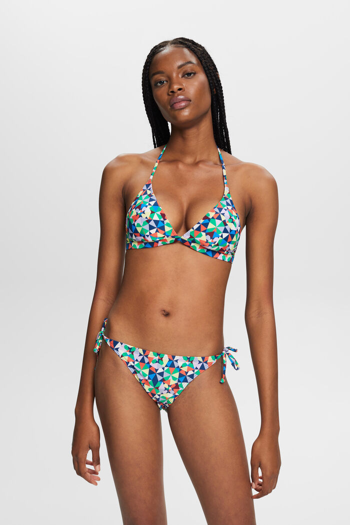 Reciclada: braguita de bikini con lazadas a los lados, GREEN, detail image number 0