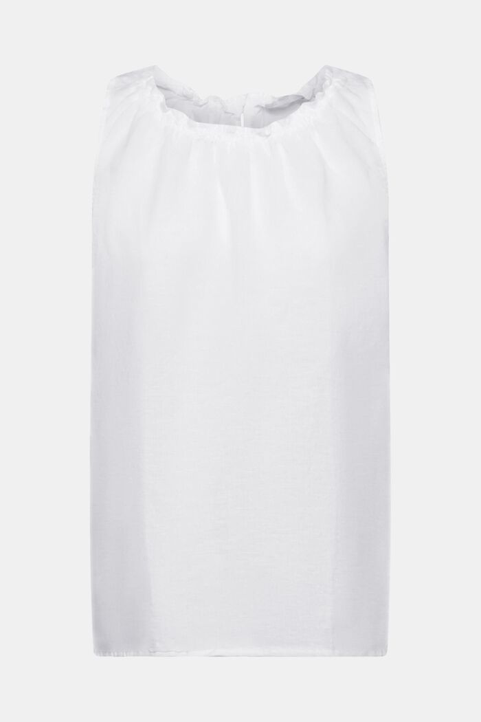 Blusa sin mangas en mezcla de lino, WHITE, detail image number 6