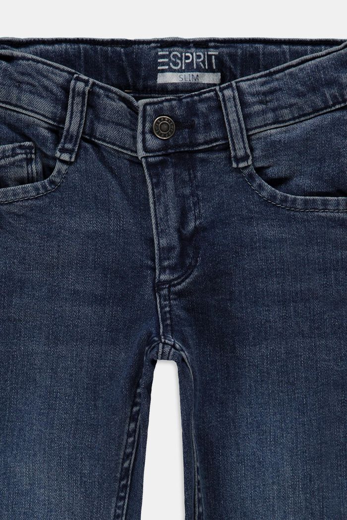 Reciclado: Vaqueros con aberturas y cintura ajustable, BLUE DARK WASHED, detail image number 2