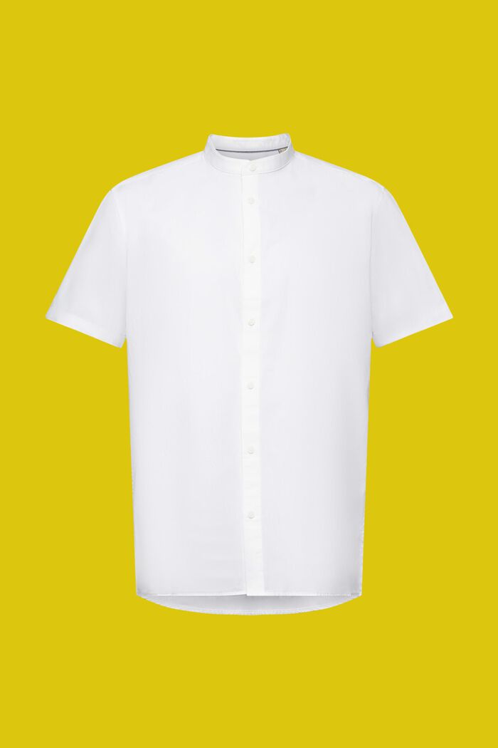 Camisa de algodón con cuello mao, WHITE, detail image number 5