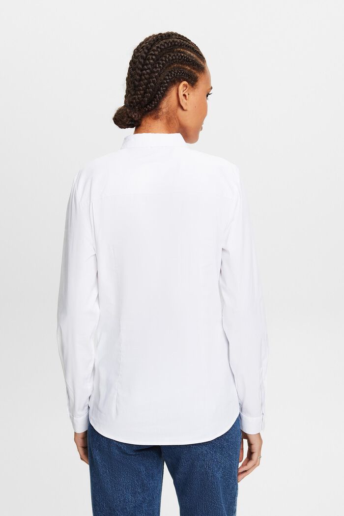 Blusa camisera de popelina, WHITE, detail image number 2