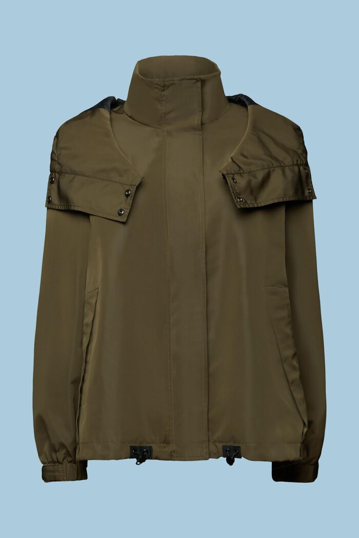 Chaqueta impermeable con capucha extraíble, KHAKI GREEN, detail image number 6