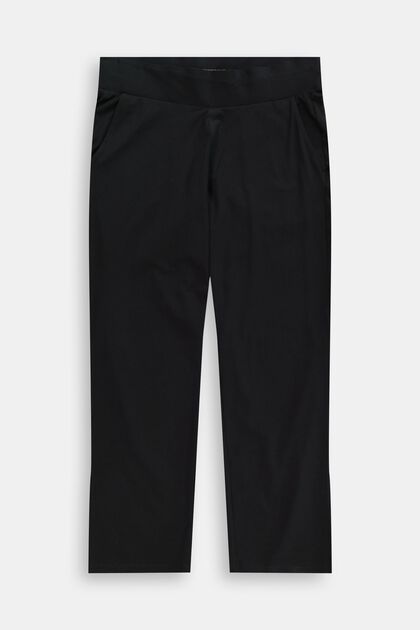 CURVY Pantalón de algodón ecológico, BLACK, overview