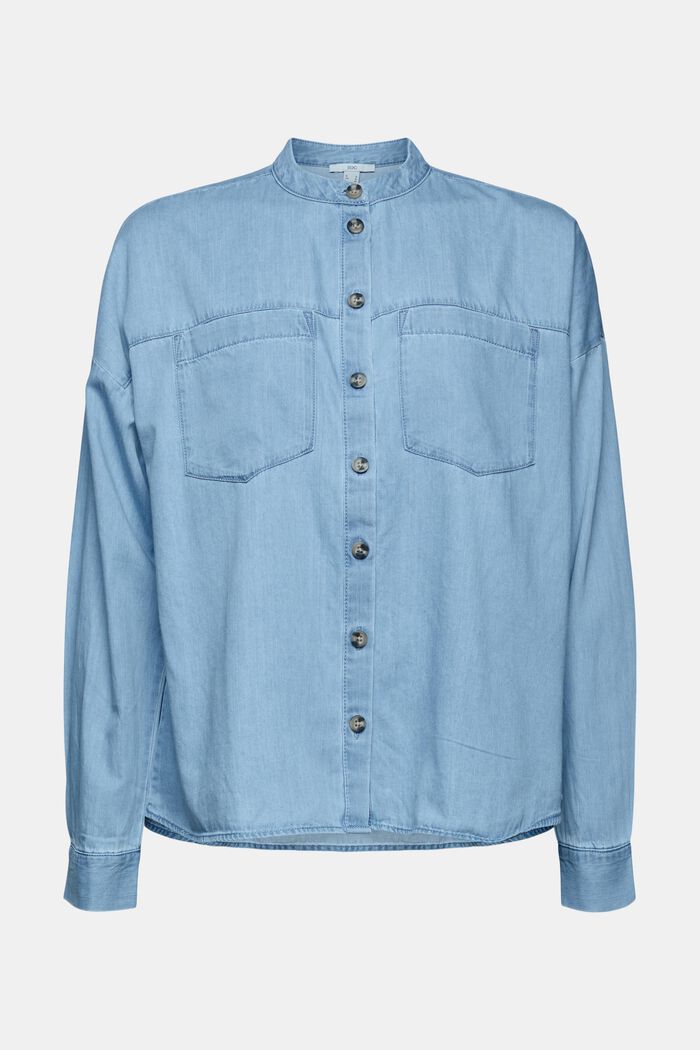 Blusa vaquera ligera en 100% algodón, BLUE MEDIUM WASHED, detail image number 0