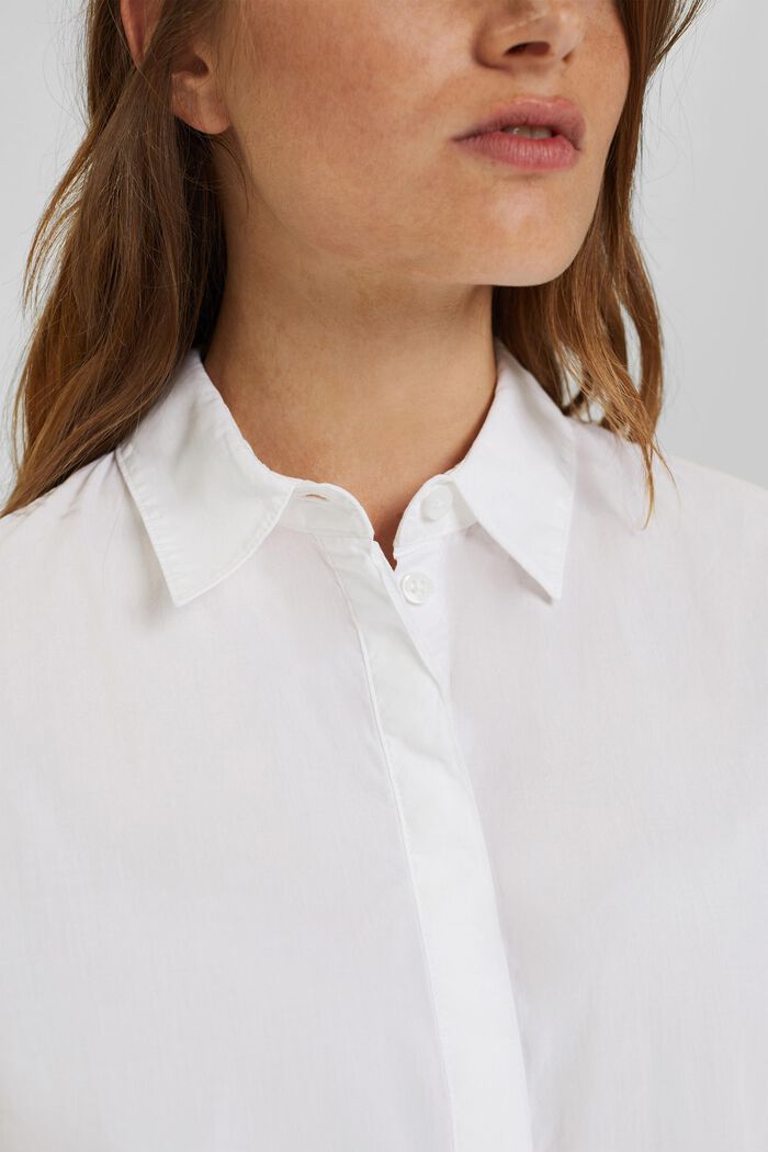 Blusa larga realizada en 100% algodón ecológico, WHITE, detail image number 2