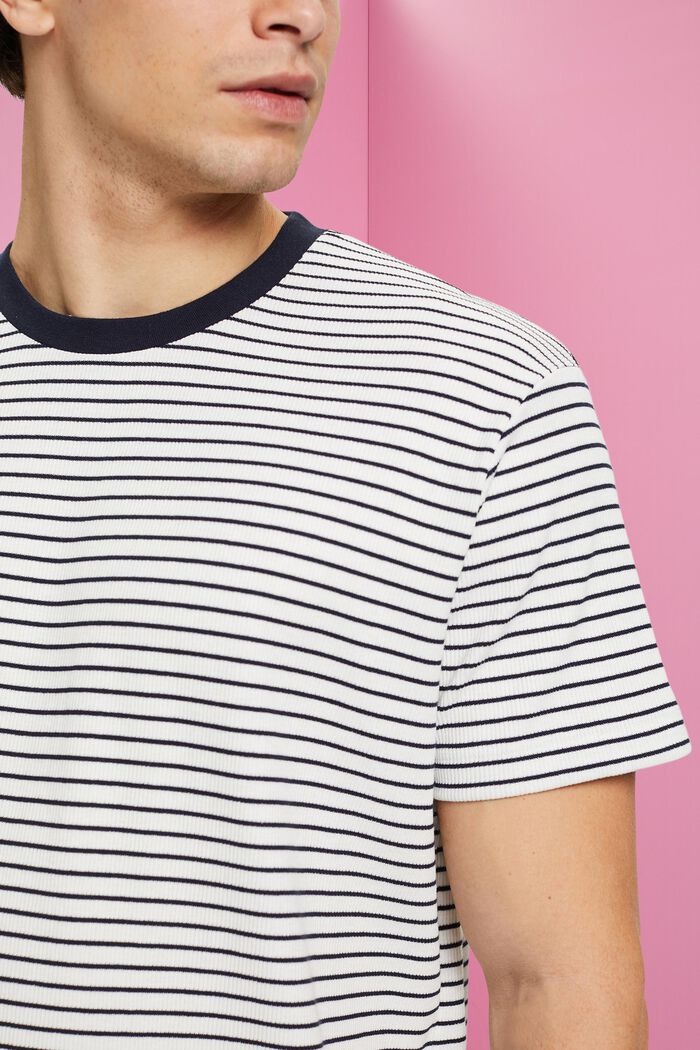 Camiseta de canalé y rayas, NAVY, detail image number 2
