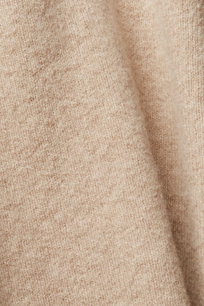 Jersey de punto en una mezcla de lana con cuello alto, LIGHT TAUPE, detail image number 5