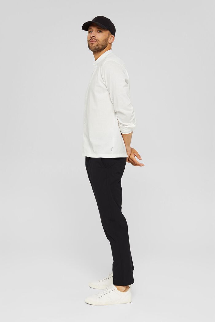 Camiseta de manga larga de piqué, algodón ecológico mercerizado, OFF WHITE, detail image number 2