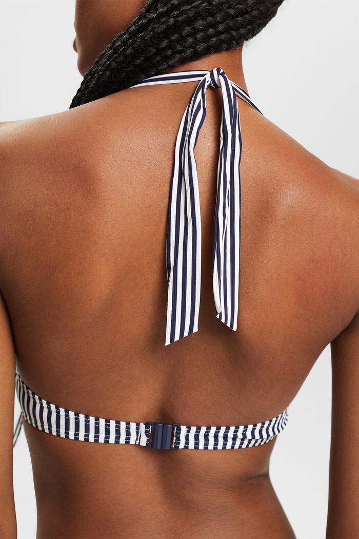 Top de bikini con aros y cuello halter, NAVY, detail image number 1
