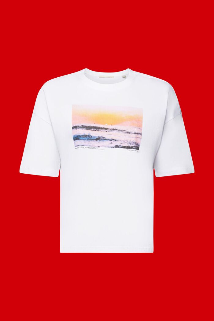 Camiseta estampada de algodón, WHITE, detail image number 6
