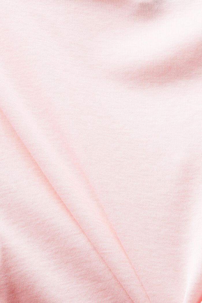 Camiseta de algodón con cuello en pico, PASTEL PINK, detail image number 5
