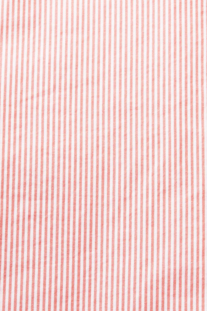 Camisa a rayas en popelina de algodón, CORAL RED, detail image number 5