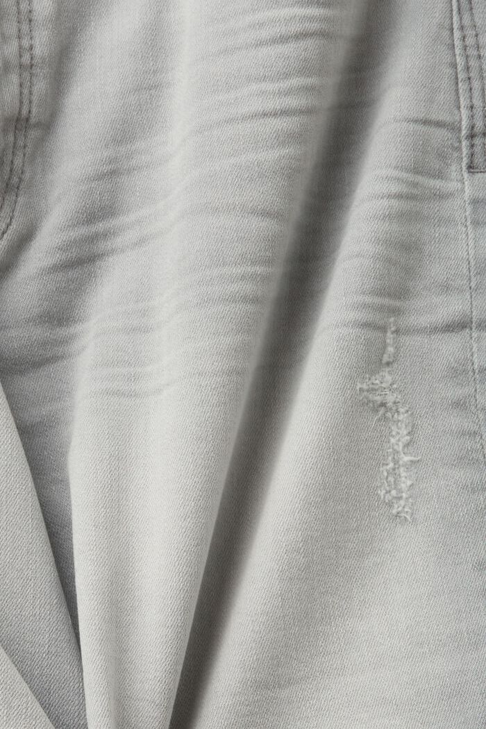 Vaqueros cortos de algodón ecológico, GREY MEDIUM WASHED, detail image number 5